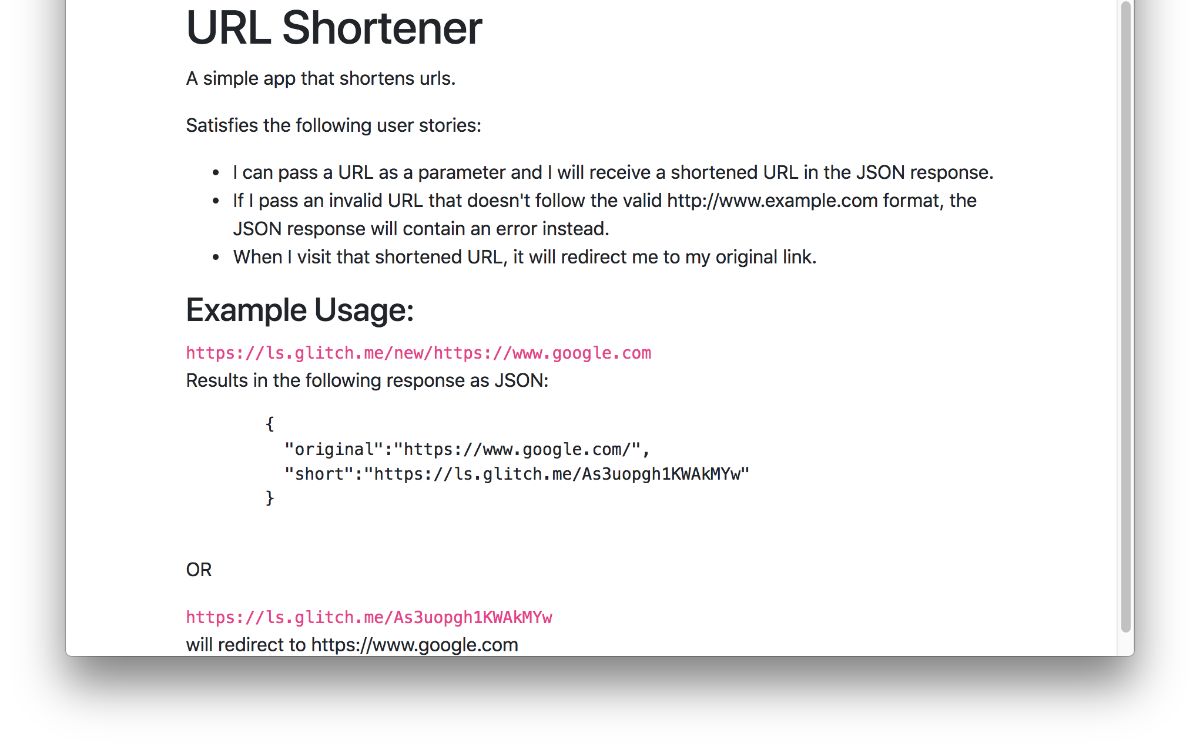 URL Shortener Microservice API